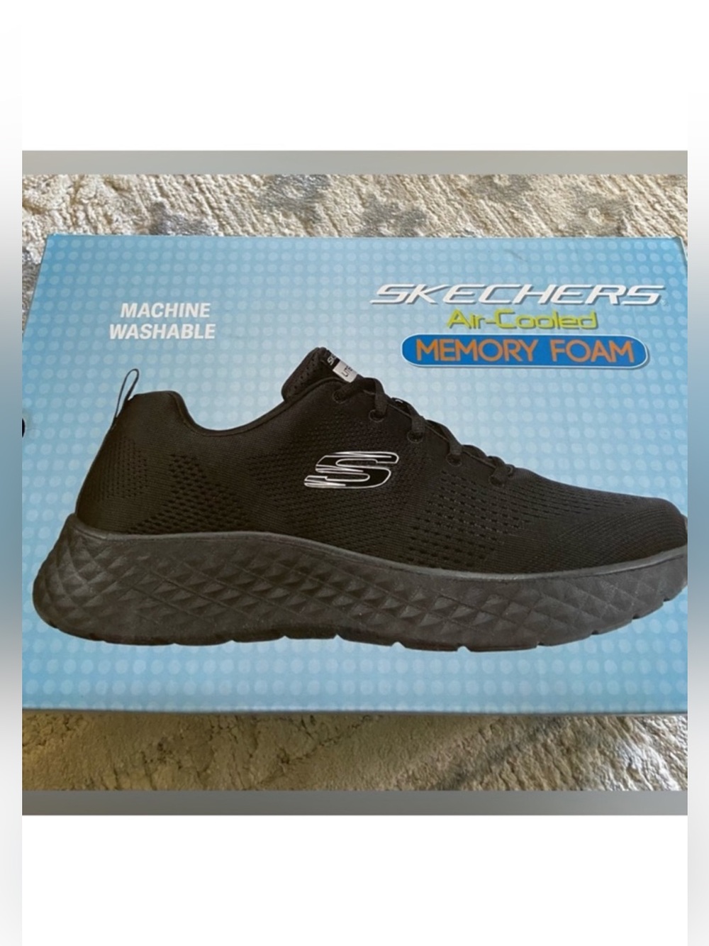Skechers Men’s Air-Cooled Memory Foam Sneakers Black
